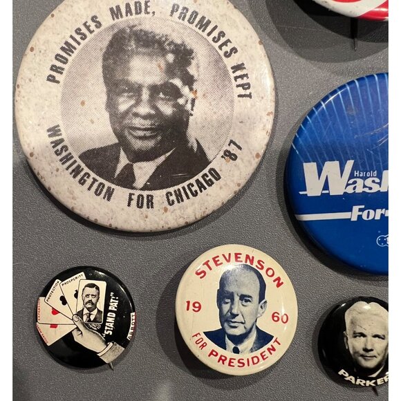 Vintage Lot of Presidential & Mayoral Elections Metal Pinbacks, Chicago, Taft - Picture 6 of 7